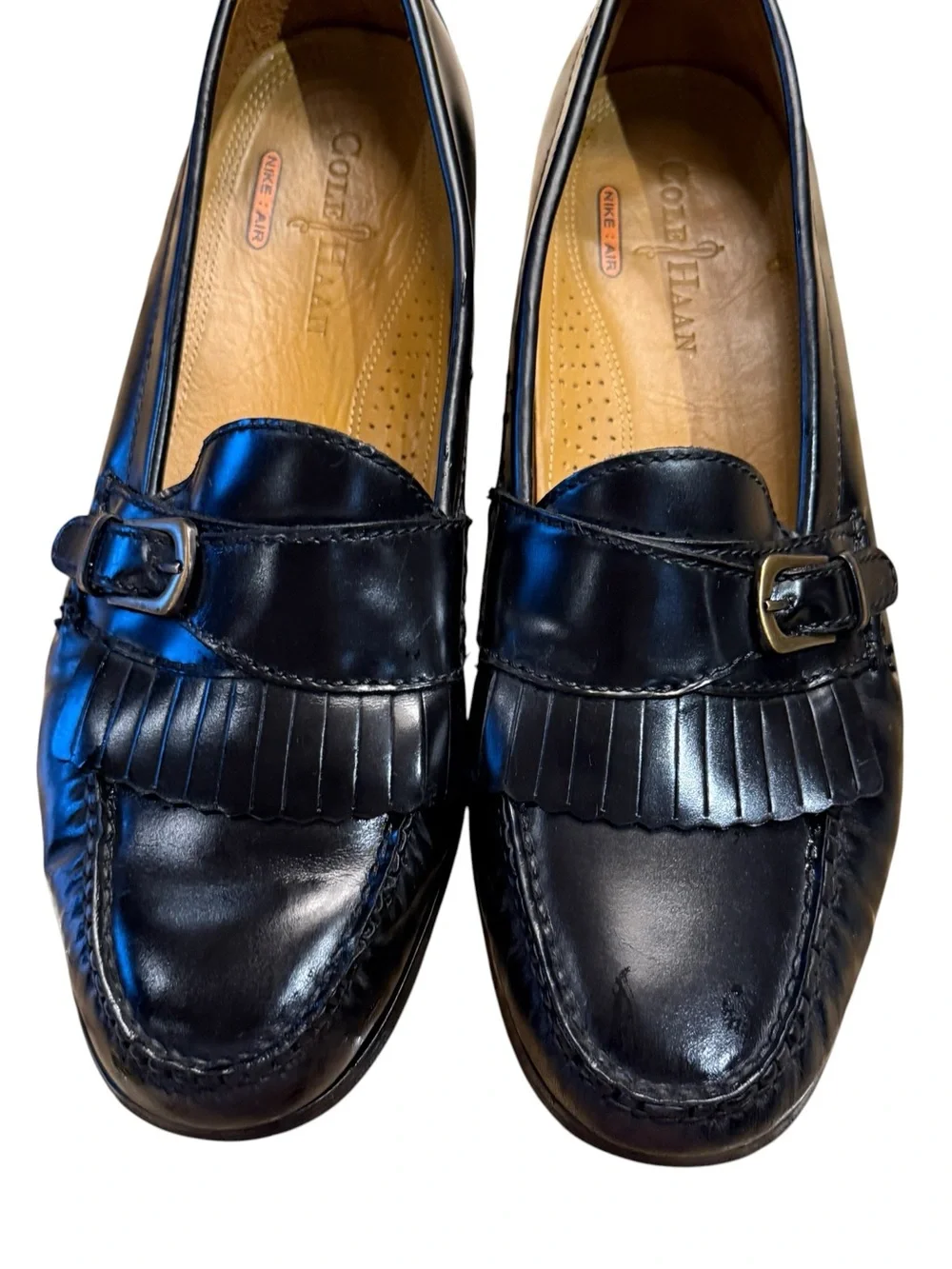 Cole Haan Men’s 10.5 Classic Black Leather Kiltie Loafers Nike Air